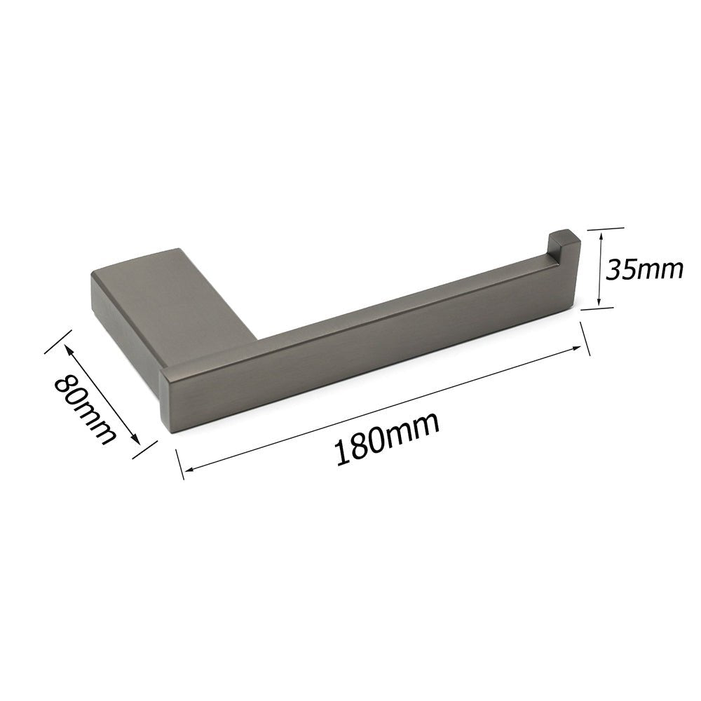Gun Metal Square Toilet Paper Roll Tissue Roll Holder Hook Rack Wall Mounted Set - Home & Garden > Bathroom Accessories > Shower Accessories - Rivercity House & Home Co. (ABN 18 642 972 209) - Affordable Modern Furniture Australia