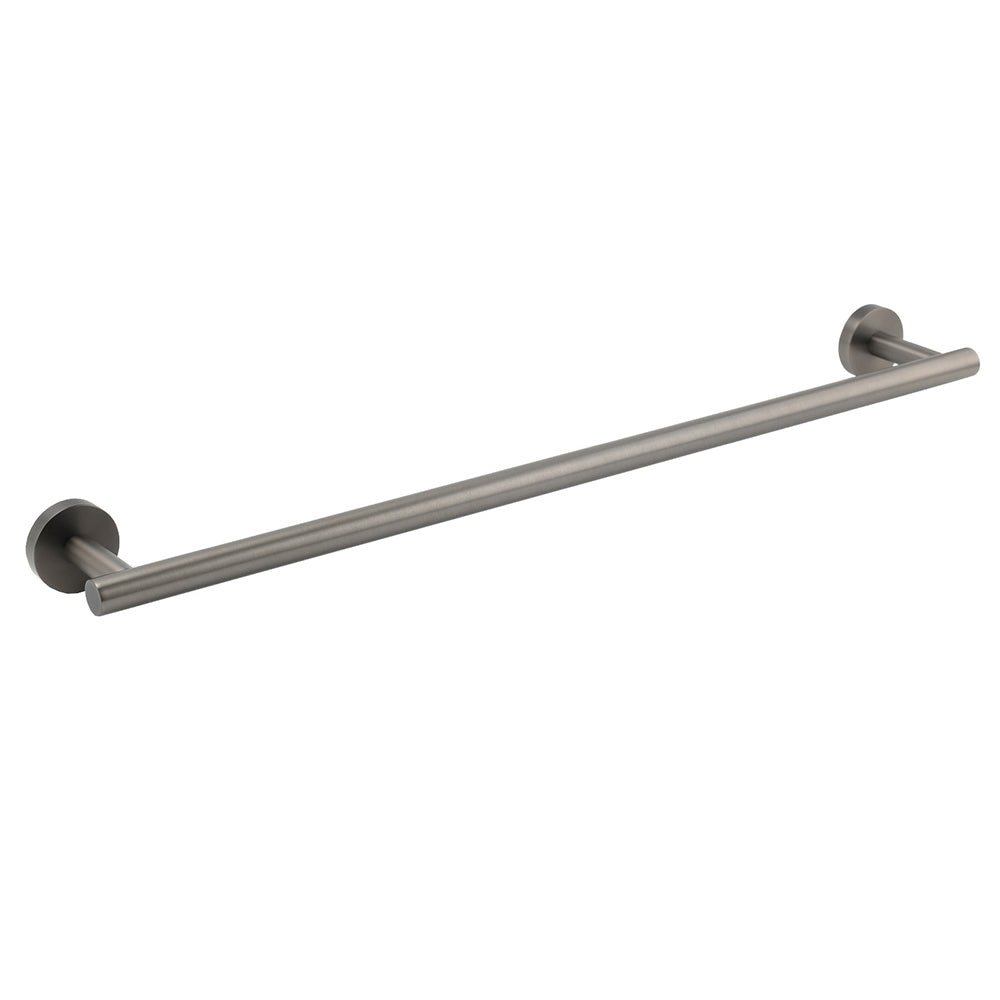 Gun Metal Stainless Steel 600mm Single Towel Rack Rail Holder Round Hanger Bar - Home & Garden > Bathroom Accessories > Shower Accessories - Rivercity House & Home Co. (ABN 18 642 972 209) - Affordable Modern Furniture Australia