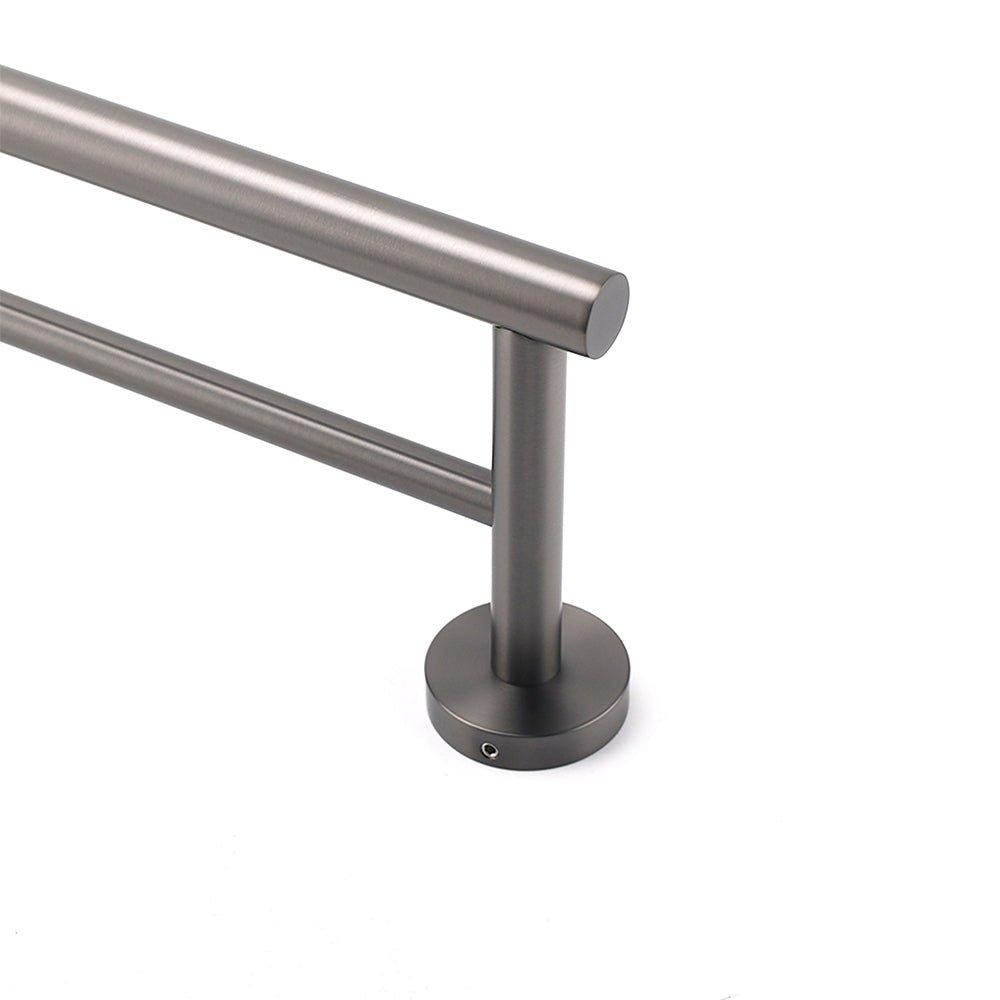 Gun Metal Stainless Steel 750mm Double Towel Rack Rail Holder Round Hanger Bar - Home & Garden > Bathroom Accessories > Shower Accessories - Rivercity House & Home Co. (ABN 18 642 972 209) - Affordable Modern Furniture Australia