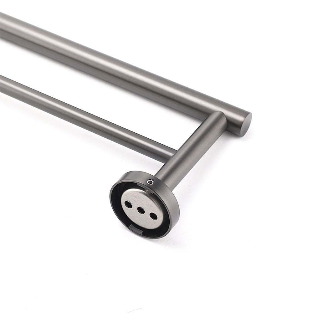 Gun Metal Stainless Steel 750mm Double Towel Rack Rail Holder Round Hanger Bar - Home & Garden > Bathroom Accessories > Shower Accessories - Rivercity House & Home Co. (ABN 18 642 972 209) - Affordable Modern Furniture Australia