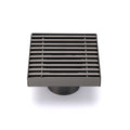 100mm Square Strip Fence Shower Floor Drain 50mm Waste - Grey Metal