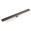 600mm Linear Tile Insert Shower Grate Floor Drain 50mm Waste Outlet - Grey Metal