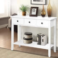 Hallway Console Table With 3 Drawers White