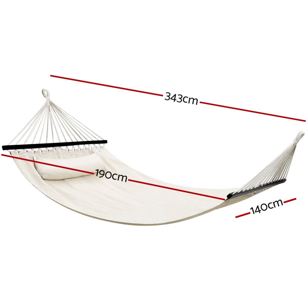 Hammock Bed Outdoor Camping Portable Hanging Chair 2 Person Piillow - Furniture > Outdoor > Outdoor Chairs - Rivercity House & Home Co. (ABN 18 642 972 209) - Affordable Modern Furniture Australia