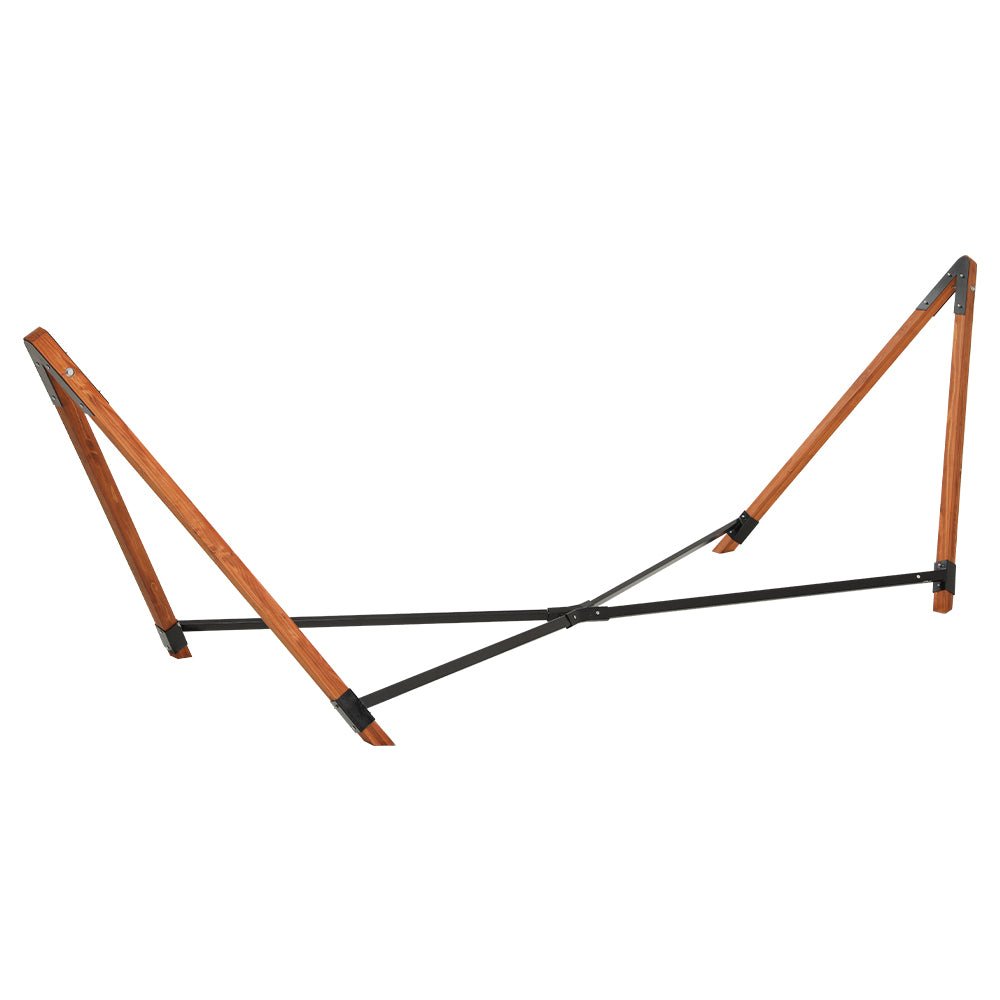 Hammock Bed Outdoor Camping Timber Hammock with Stand Grey - Home & Garden > Hammocks > Hammocks & Accessories - Rivercity House & Home Co. (ABN 18 642 972 209) - Affordable Modern Furniture Australia