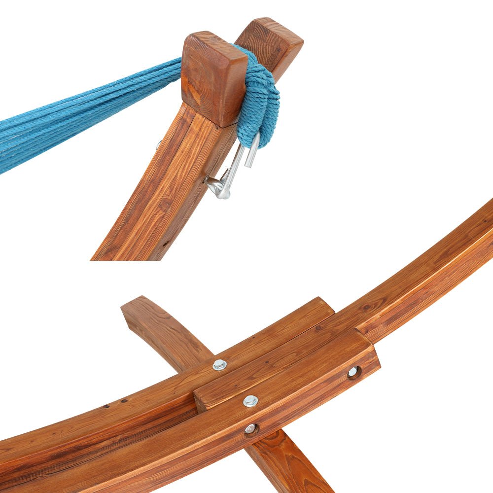 Hammock Bed Outdoor Camping Timber Hammock Wooden Stand - Home & Garden > Hammocks > Hammocks & Accessories - Rivercity House & Home Co. (ABN 18 642 972 209) - Affordable Modern Furniture Australia