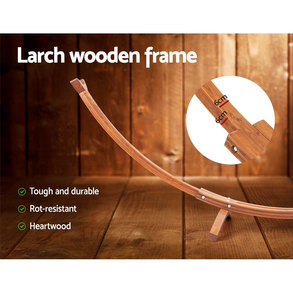 Hammock Bed Outdoor Camping Timber Hammock Wooden Stand - Home & Garden > Hammocks > Hammocks & Accessories - Rivercity House & Home Co. (ABN 18 642 972 209) - Affordable Modern Furniture Australia