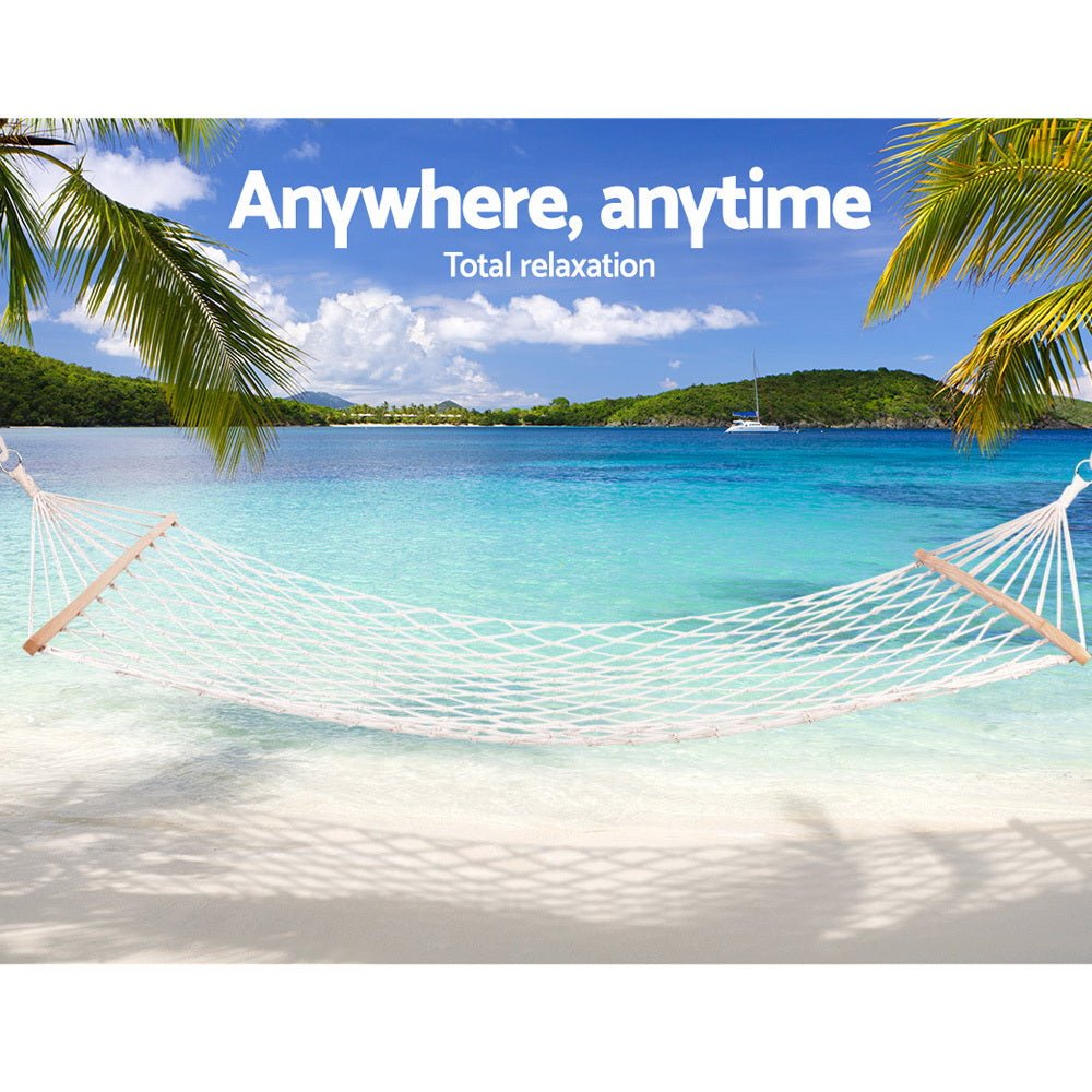 Hammock Bed Outdoor Chair Camping Hammocks Hanging Mesh - Home & Garden > Hammocks > Hammocks & Accessories - Rivercity House & Home Co. (ABN 18 642 972 209) - Affordable Modern Furniture Australia