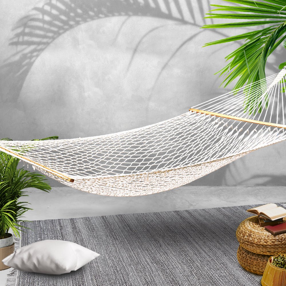 Hammock Bed Outdoor Chair Camping Hanging Hammocks Mesh 2 Person - Home & Garden > Hammocks > Hammocks & Accessories - Rivercity House & Home Co. (ABN 18 642 972 209) - Affordable Modern Furniture Australia
