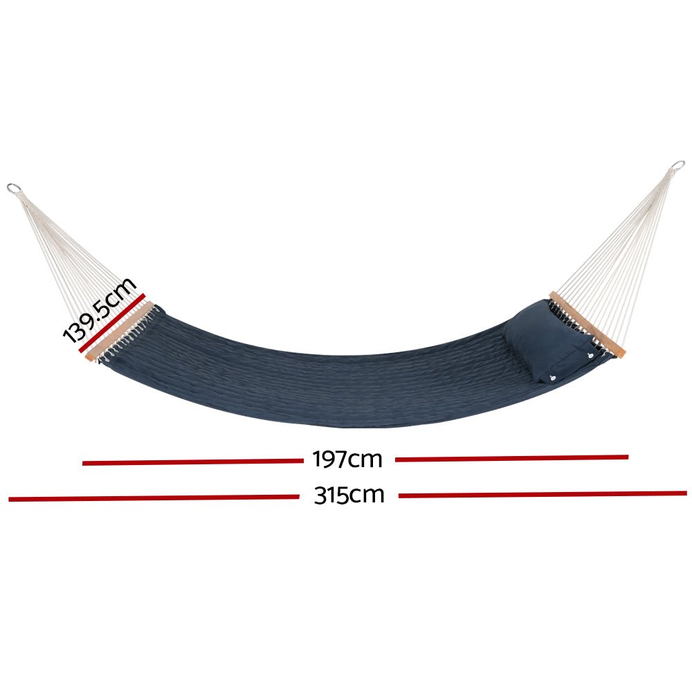 Hammock Bed Outdoor Portable Hanging Chair Camping Blue - Home & Garden > Hammocks > Hammocks & Accessories - Rivercity House & Home Co. (ABN 18 642 972 209) - Affordable Modern Furniture Australia