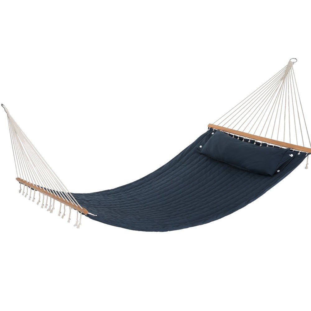 Hammock Bed Outdoor Portable Hanging Chair Camping Blue - Home & Garden > Hammocks > Hammocks & Accessories - Rivercity House & Home Co. (ABN 18 642 972 209) - Affordable Modern Furniture Australia