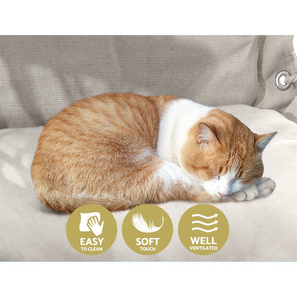 Hammock Chair Hanging with Armrest Camping Hammocks Cream - Home & Garden > Hammocks > Hammocks & Accessories - Rivercity House & Home Co. (ABN 18 642 972 209) - Affordable Modern Furniture Australia