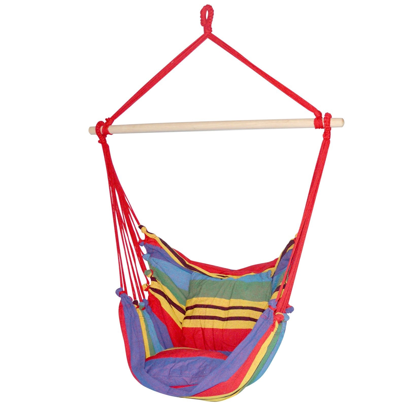Hammock Chair Outdoor Camping Hanging Hammocks Cushion Pillow Rainbow - Home & Garden > Hammocks > Hammocks & Accessories - Rivercity House & Home Co. (ABN 18 642 972 209) - Affordable Modern Furniture Australia