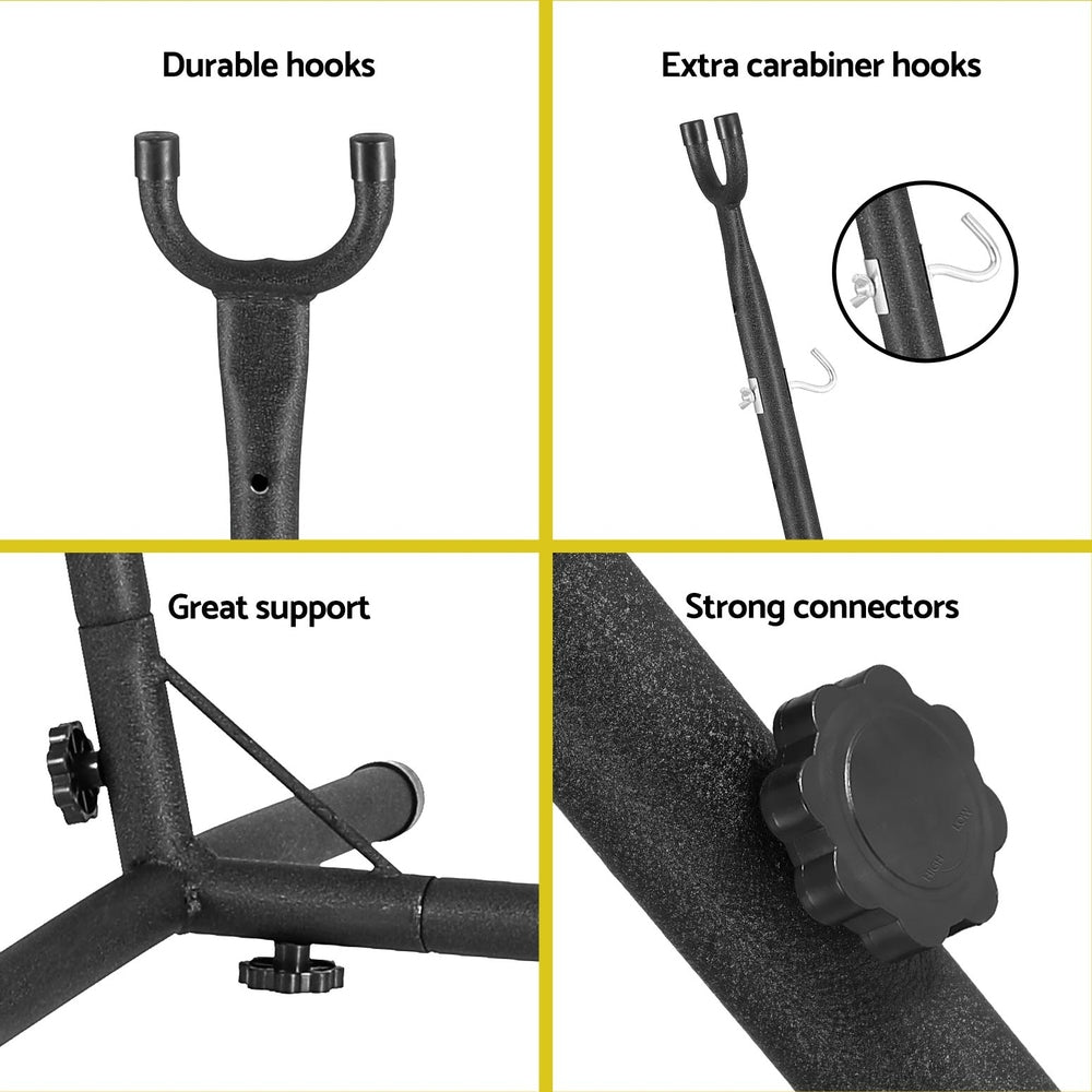 Hammock Chair Outdoor Camping Hanging with Stand Cream - Home & Garden > Hammocks - Rivercity House & Home Co. (ABN 18 642 972 209) - Affordable Modern Furniture Australia