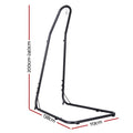 Heavy Duty Hammock Chair Stand Adjustable Steel Frame - Black
