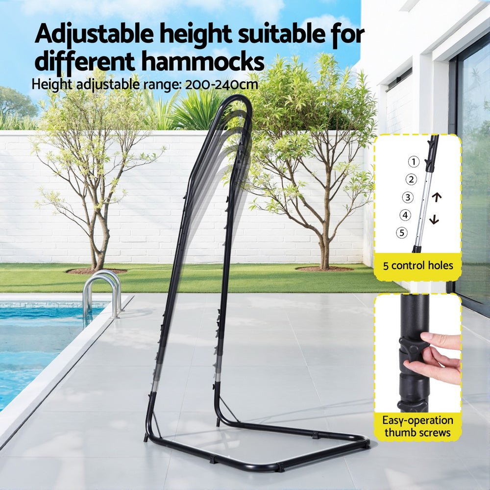 Hammock Chair Stand Heavy Duty Steel Frame Black - Furniture > Bar Stools & Chairs > Table & Bar Stools - Rivercity House & Home Co. (ABN 18 642 972 209) - Affordable Modern Furniture Australia
