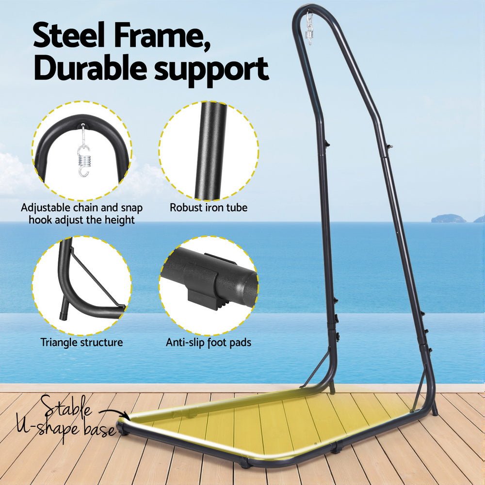 Hammock Chair Stand Heavy Duty Steel Frame Black - Furniture > Bar Stools & Chairs > Table & Bar Stools - Rivercity House & Home Co. (ABN 18 642 972 209) - Affordable Modern Furniture Australia