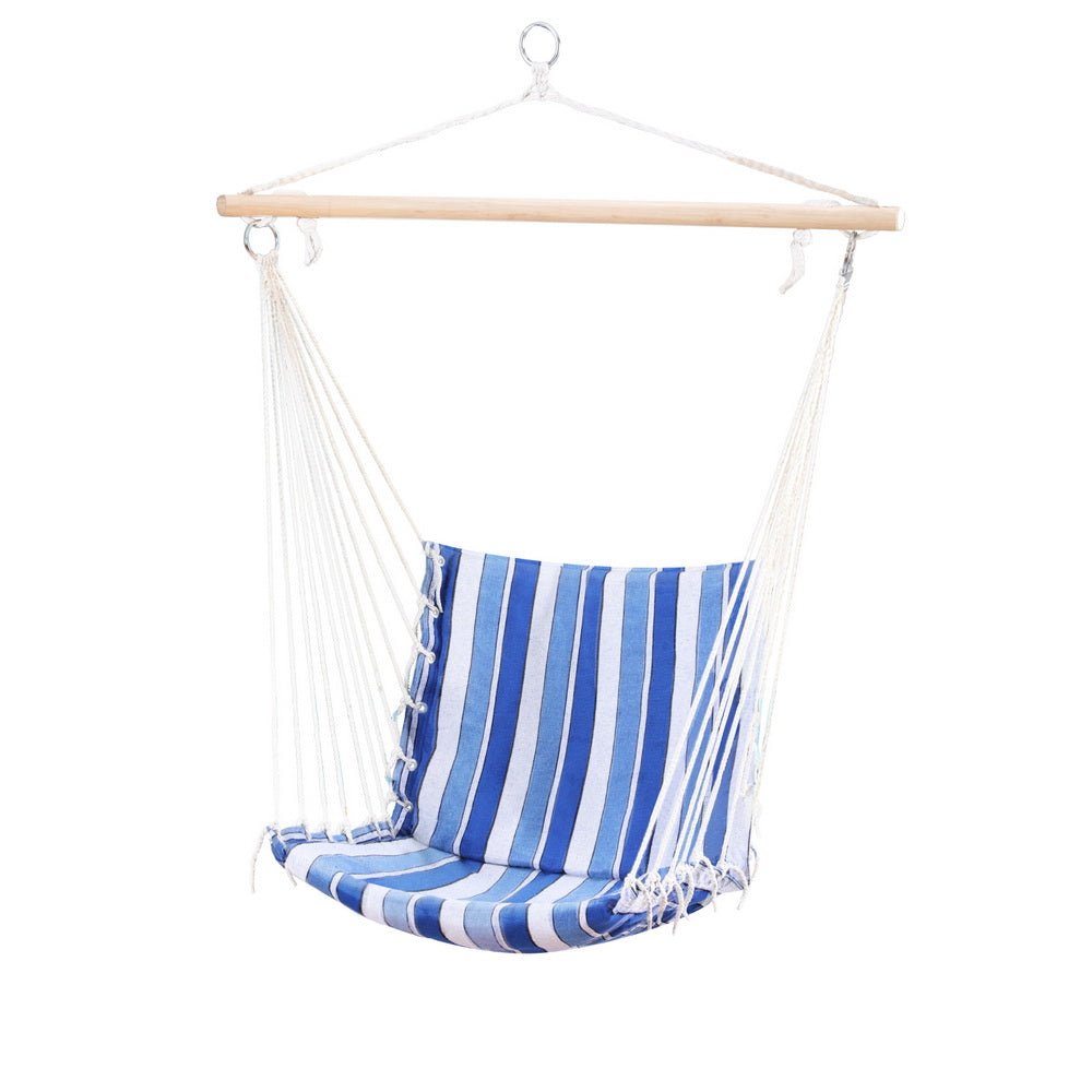 Hammock Chair Swing Camping Blue - Home & Garden > Hammocks > Hammocks & Accessories - Rivercity House & Home Co. (ABN 18 642 972 209) - Affordable Modern Furniture Australia