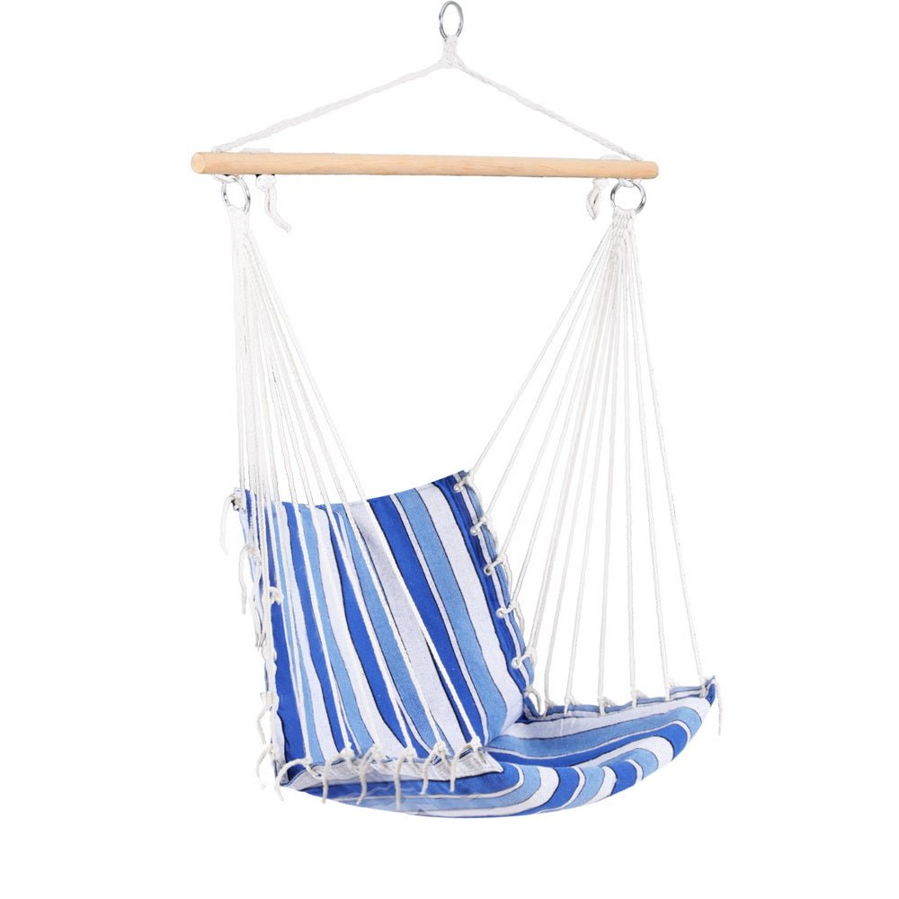 Hammock Chair Swing Camping Blue - Home & Garden > Hammocks > Hammocks & Accessories - Rivercity House & Home Co. (ABN 18 642 972 209) - Affordable Modern Furniture Australia