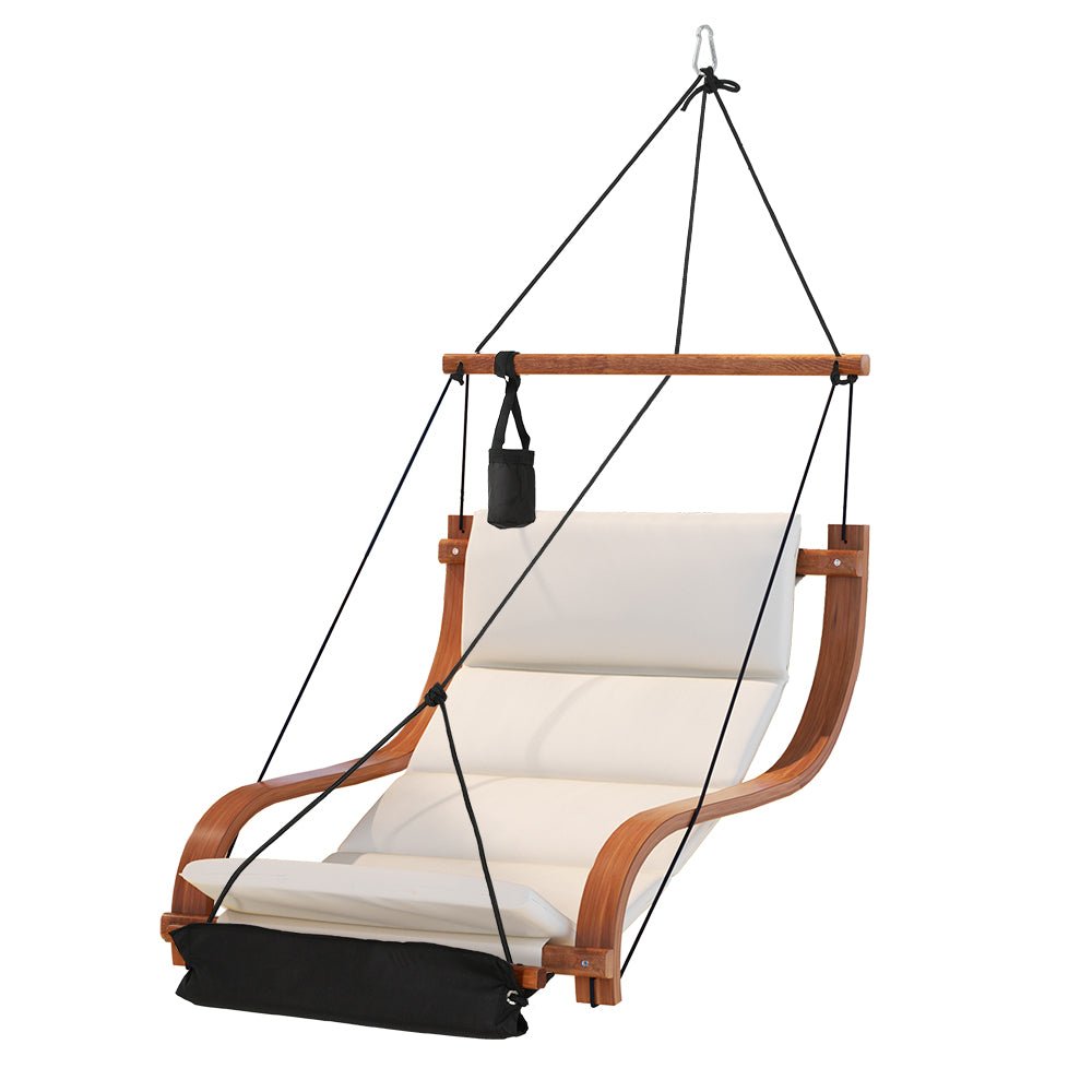 Hammock Chair Wooden Hanging Indoor Outdoor Lounge Patio - Furniture > Outdoor > Outdoor Chairs - Rivercity House & Home Co. (ABN 18 642 972 209) - Affordable Modern Furniture Australia
