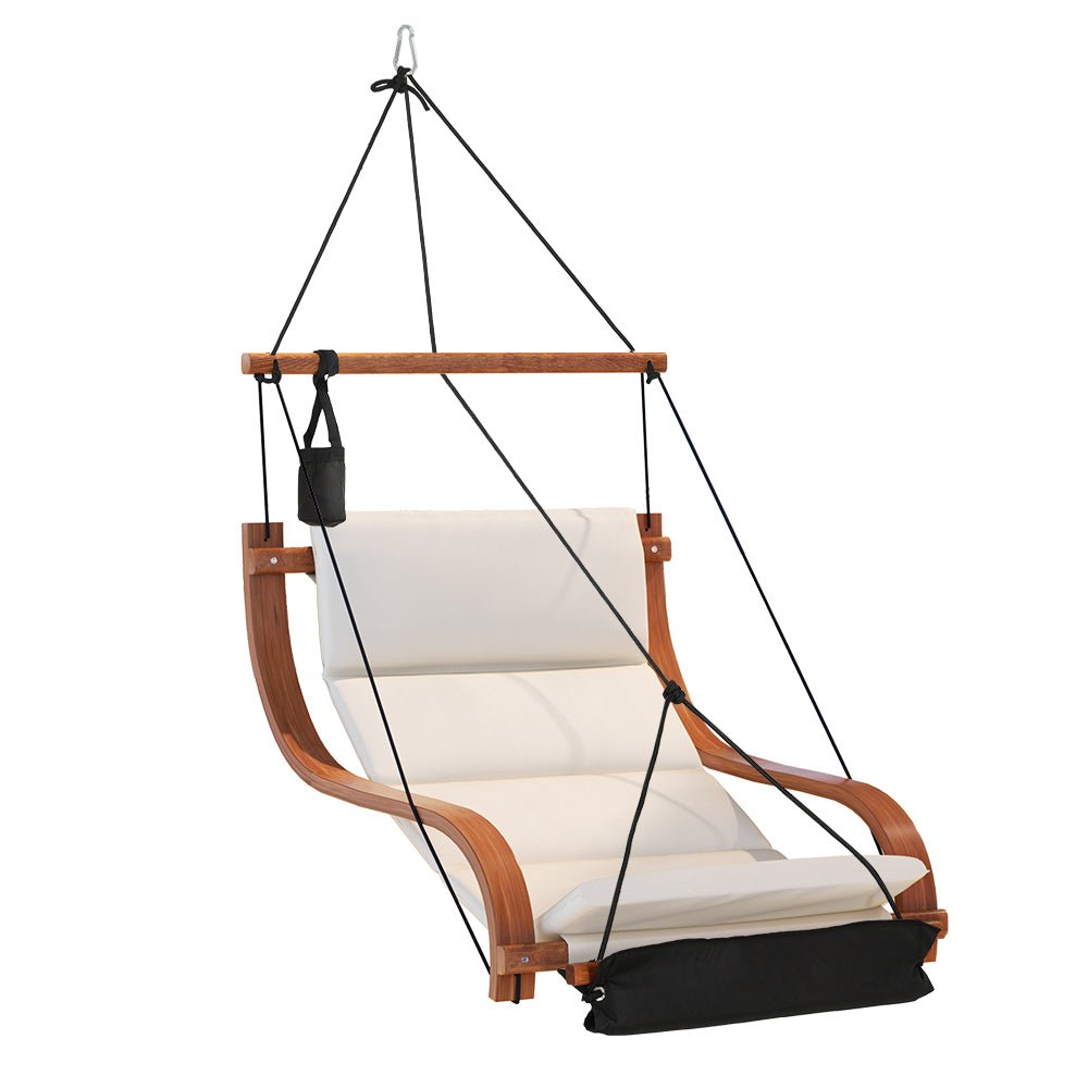 Hammock Chair Wooden Hanging Indoor Outdoor Lounge Patio - Furniture > Outdoor > Outdoor Chairs - Rivercity House & Home Co. (ABN 18 642 972 209) - Affordable Modern Furniture Australia