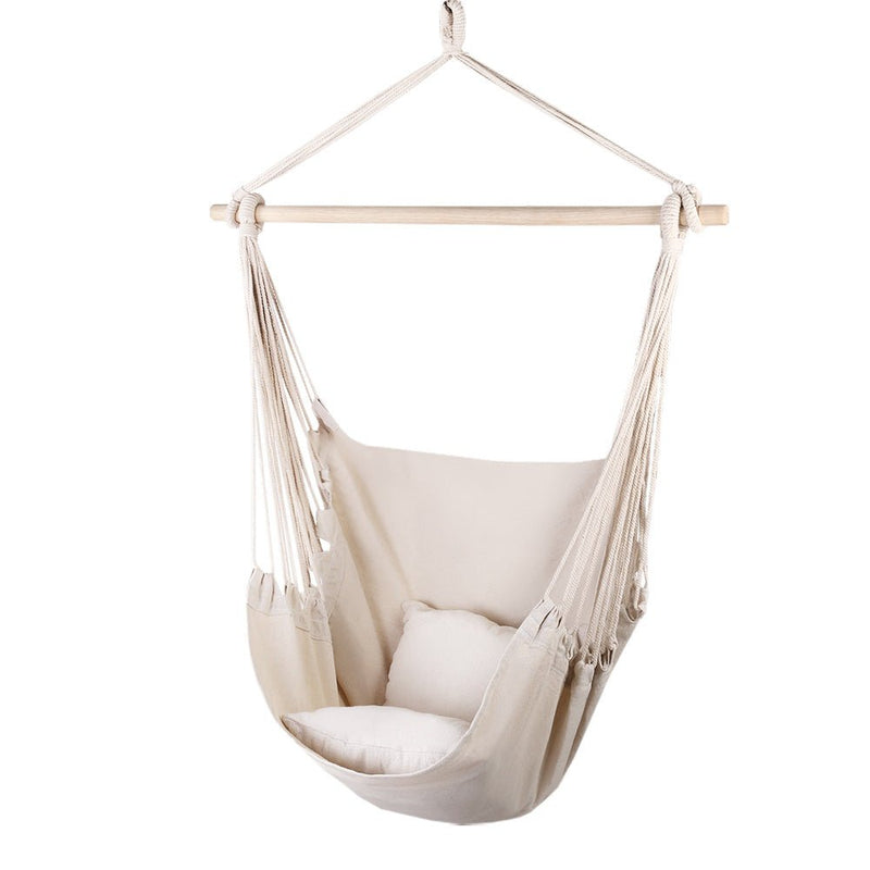 Hammock Swing Chair - Cream - Home & Garden > Hammocks - Rivercity House & Home Co. (ABN 18 642 972 209) - Affordable Modern Furniture Australia