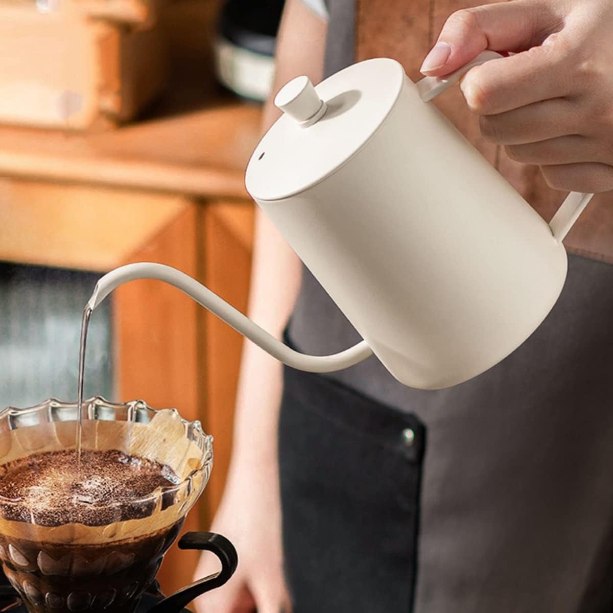 Hand Drip Coffee Pot Stainless Steel Fine Spout Hanging Ear Filter Cup Kettle - Black - Appliances > Kitchen Appliances > Coffee Machines & Accessories - Rivercity House & Home Co. (ABN 18 642 972 209) - Affordable Modern Furniture Australia