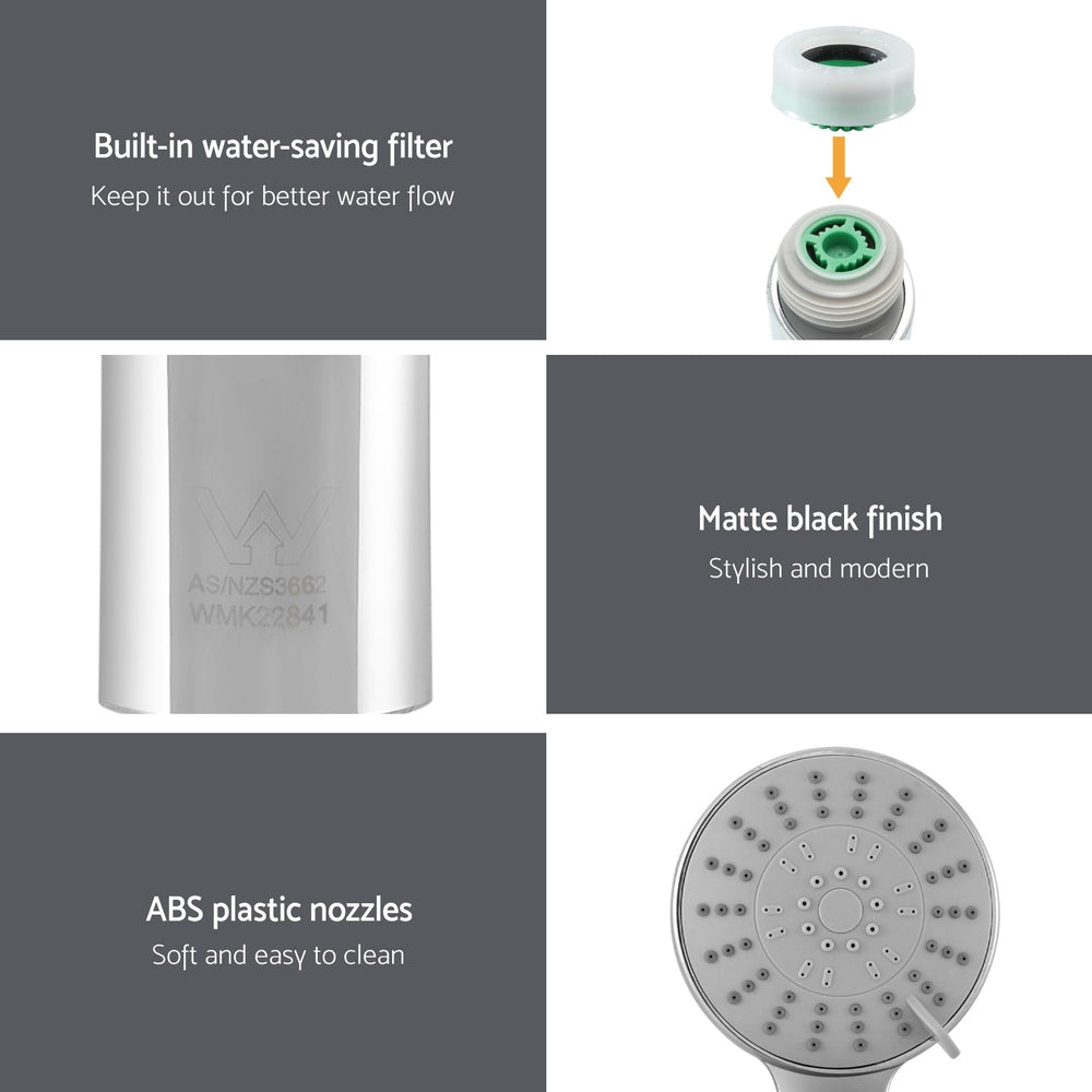 Handheld Shower Head 4.5Inch High Pressure 5 Modes Poweful Round Chrome - Home & Garden > Bathroom Accessories - Rivercity House & Home Co. (ABN 18 642 972 209) - Affordable Modern Furniture Australia