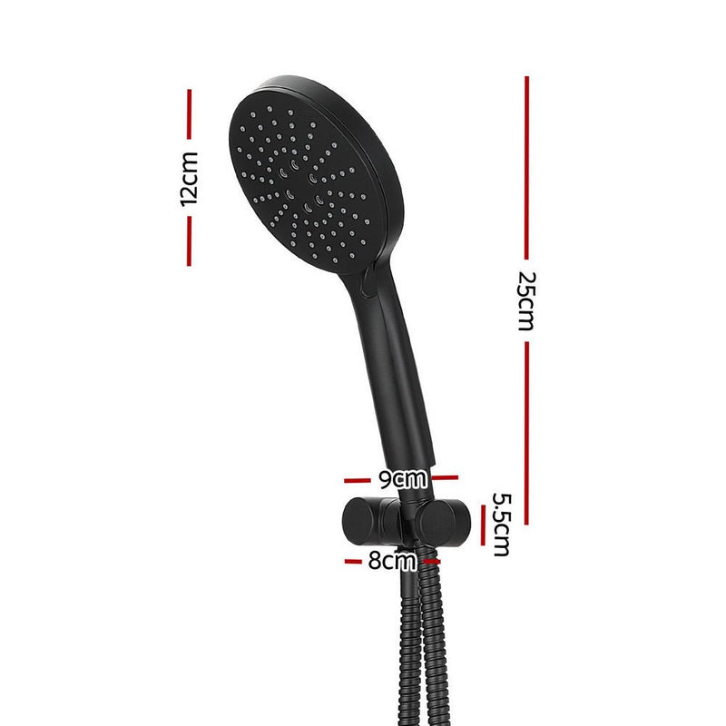 Handheld Shower Head Holder 4.7'' High Pressure Black - Home & Garden > Bathroom Accessories - Rivercity House & Home Co. (ABN 18 642 972 209) - Affordable Modern Furniture Australia