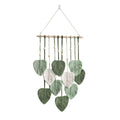 Handmade Braided Cotton Rope Leaf Wall Hanging Decoration - Green