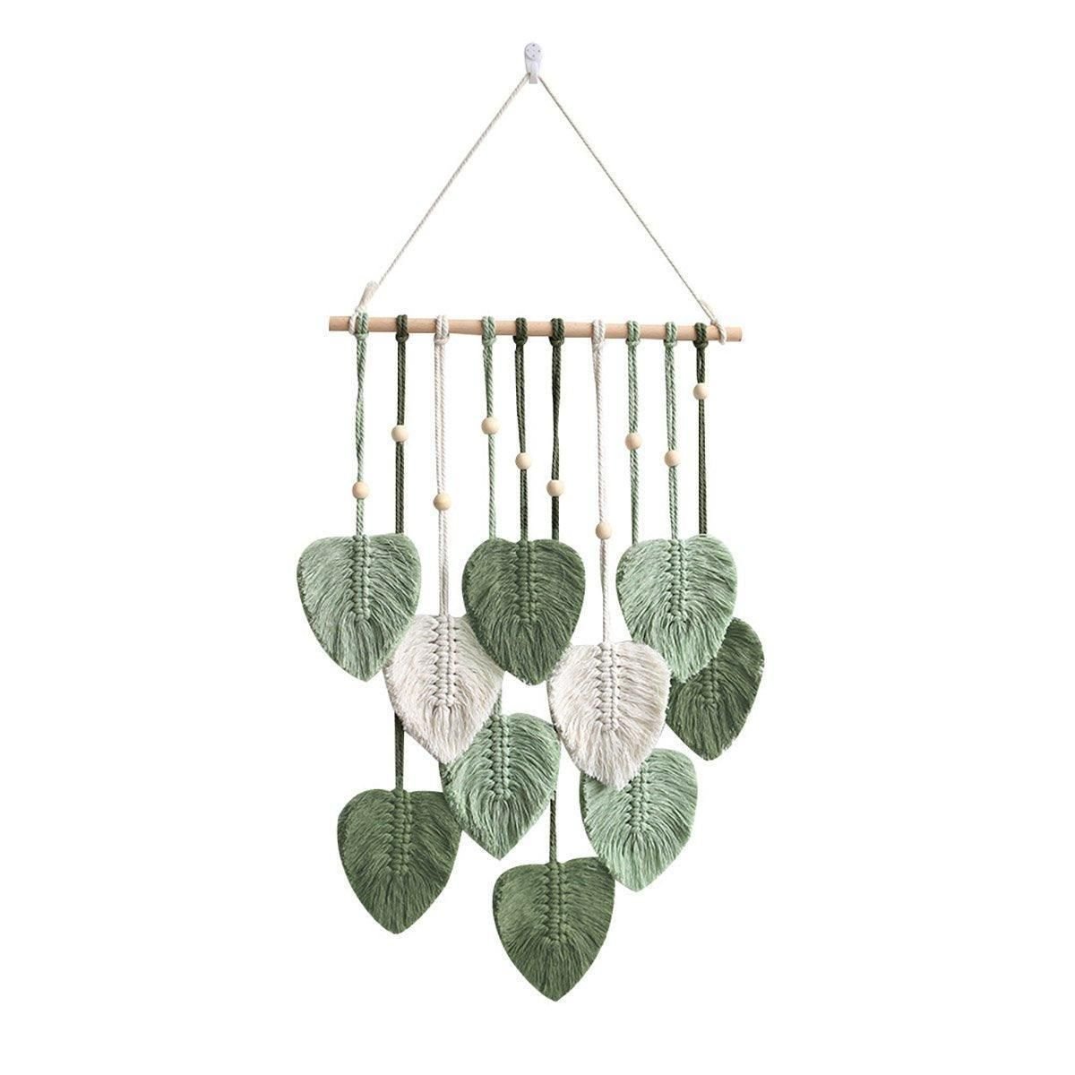 Handmade Braided Cotton Rope Leaf Wall Hanging Decoration - Green - Home & Garden > Decor > Vases & Table Decor - Rivercity House & Home Co. (ABN 18 642 972 209) - Affordable Modern Furniture Australia