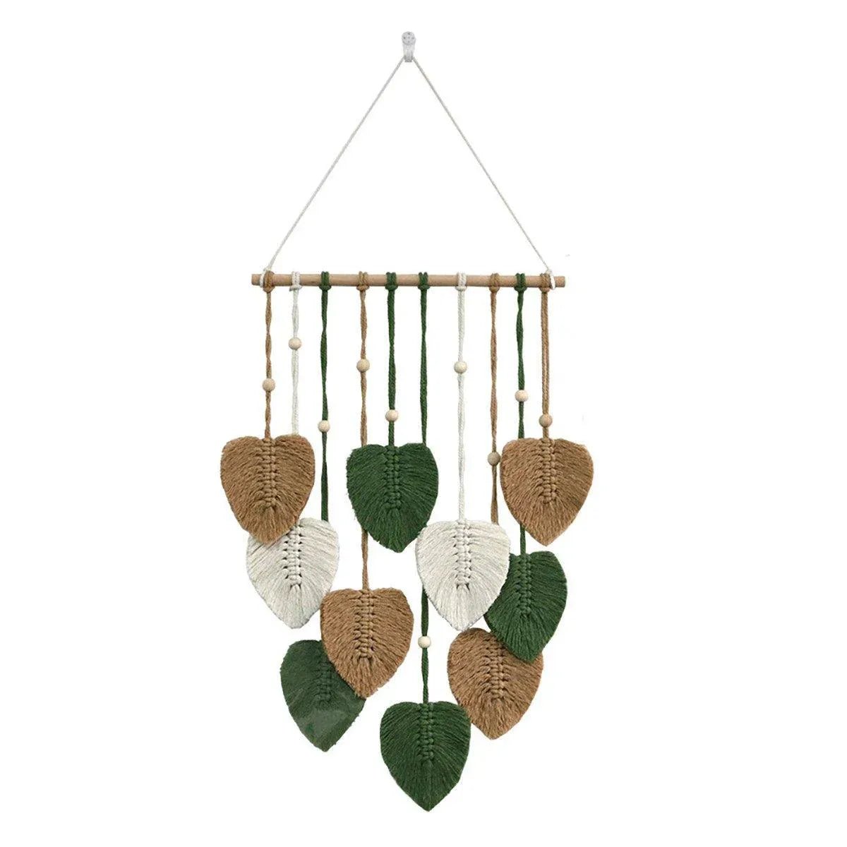 Handmade Braided Cotton Rope Leaves Wall Hanging Decoration - Brown - Home & Garden > Decor > Vases & Table Decor - Rivercity House & Home Co. (ABN 18 642 972 209) - Affordable Modern Furniture Australia
