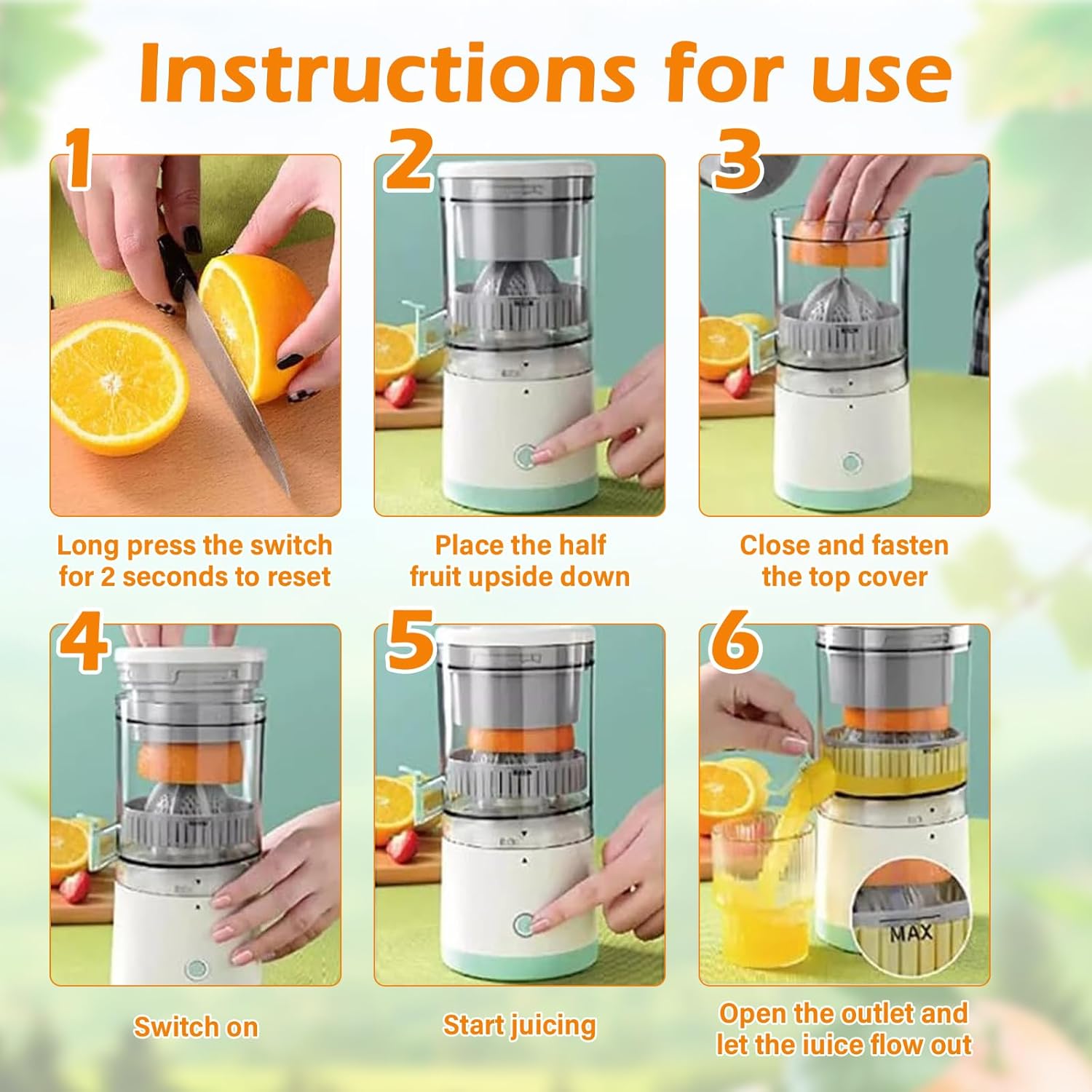 Hands - Free USB Rechargeable Electric Citrus Juicer Fruit Squeezer - White - Electronics > Back Up & Storage > USB Flash Drives - Rivercity House & Home Co. (ABN 18 642 972 209) - Affordable Modern Furniture Australia