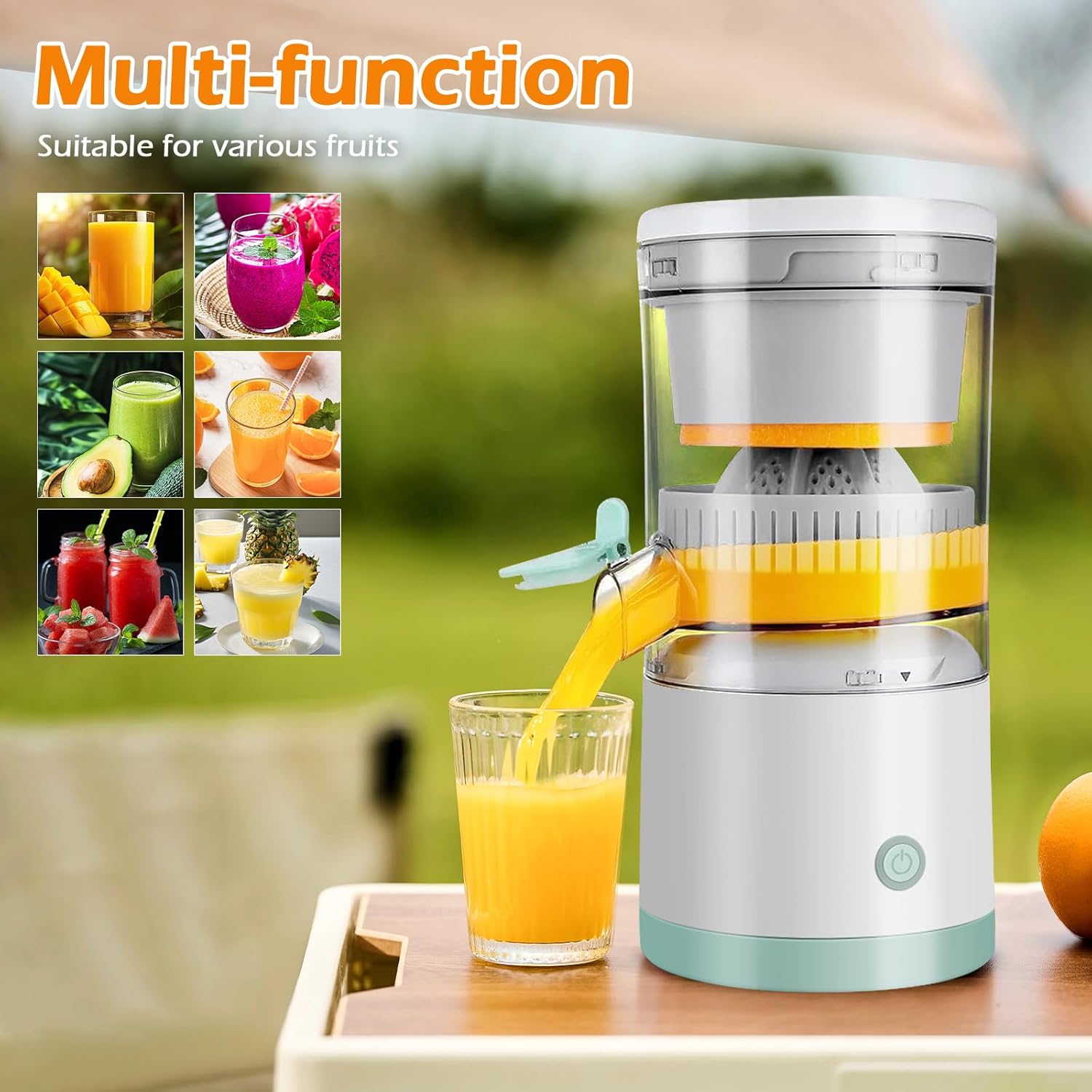 Hands - Free USB Rechargeable Electric Citrus Juicer Fruit Squeezer - White - Electronics > Back Up & Storage > USB Flash Drives - Rivercity House & Home Co. (ABN 18 642 972 209) - Affordable Modern Furniture Australia