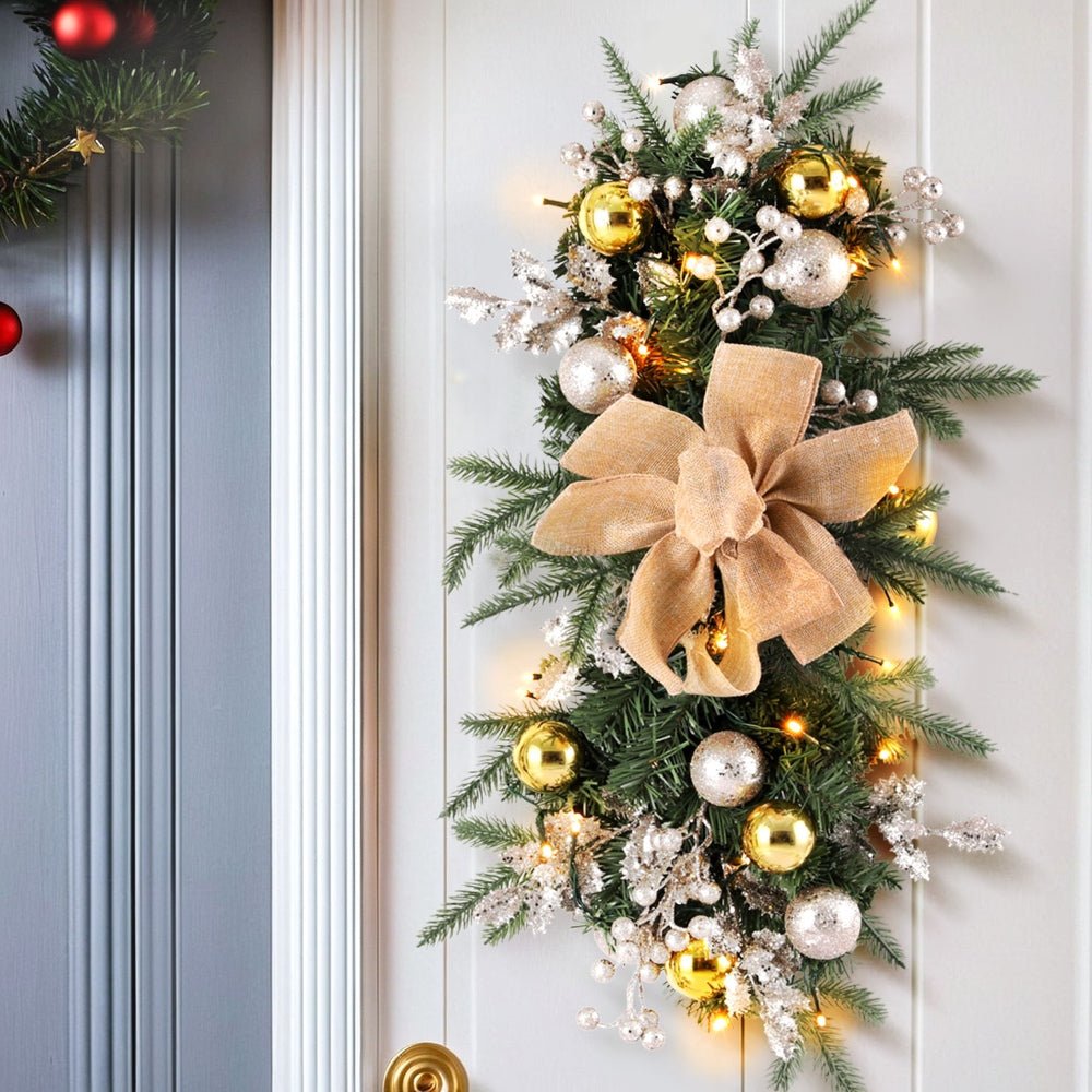 Hanging Christmas Garland 45cm Staircase Door Party Decor - Occasions > Christmas > Christmas Wreaths & Garlands - Rivercity House & Home Co. (ABN 18 642 972 209) - Affordable Modern Furniture Australia