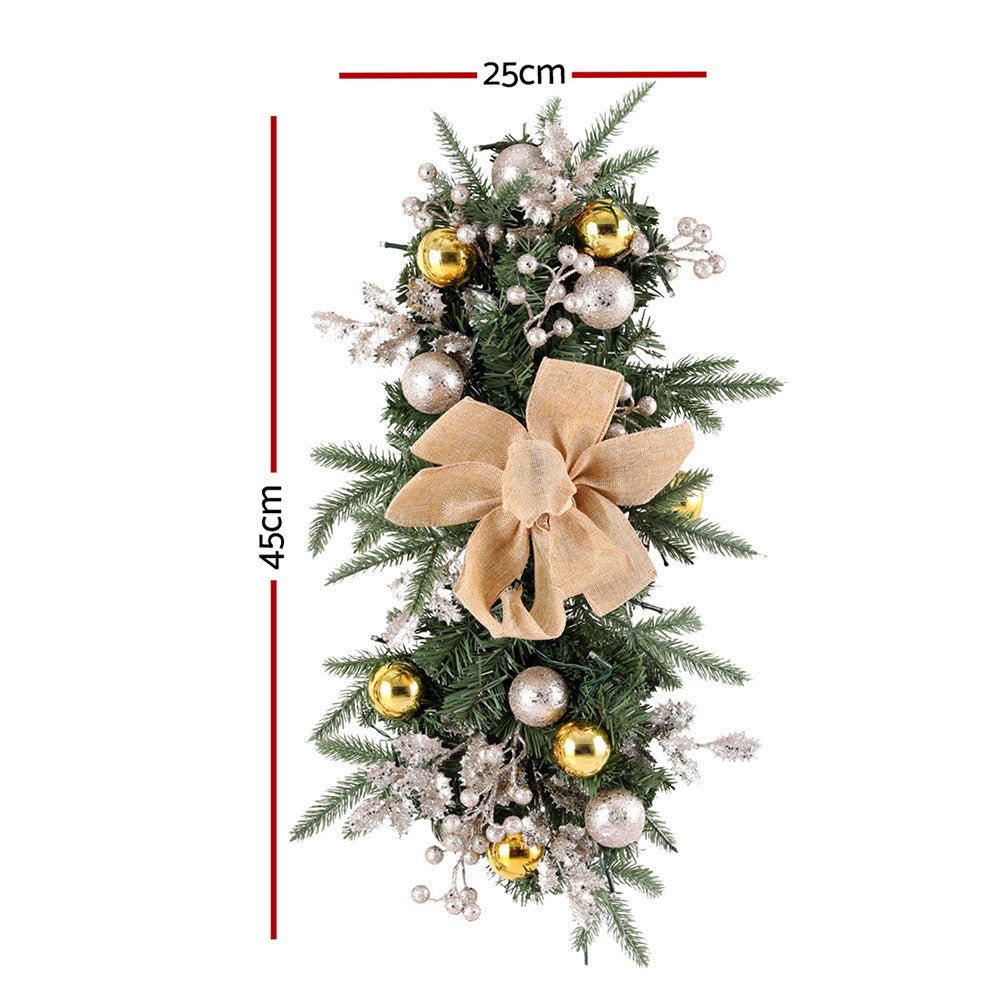 Hanging Christmas Garland 45cm Staircase Door Party Decor - Occasions > Christmas > Christmas Wreaths & Garlands - Rivercity House & Home Co. (ABN 18 642 972 209) - Affordable Modern Furniture Australia