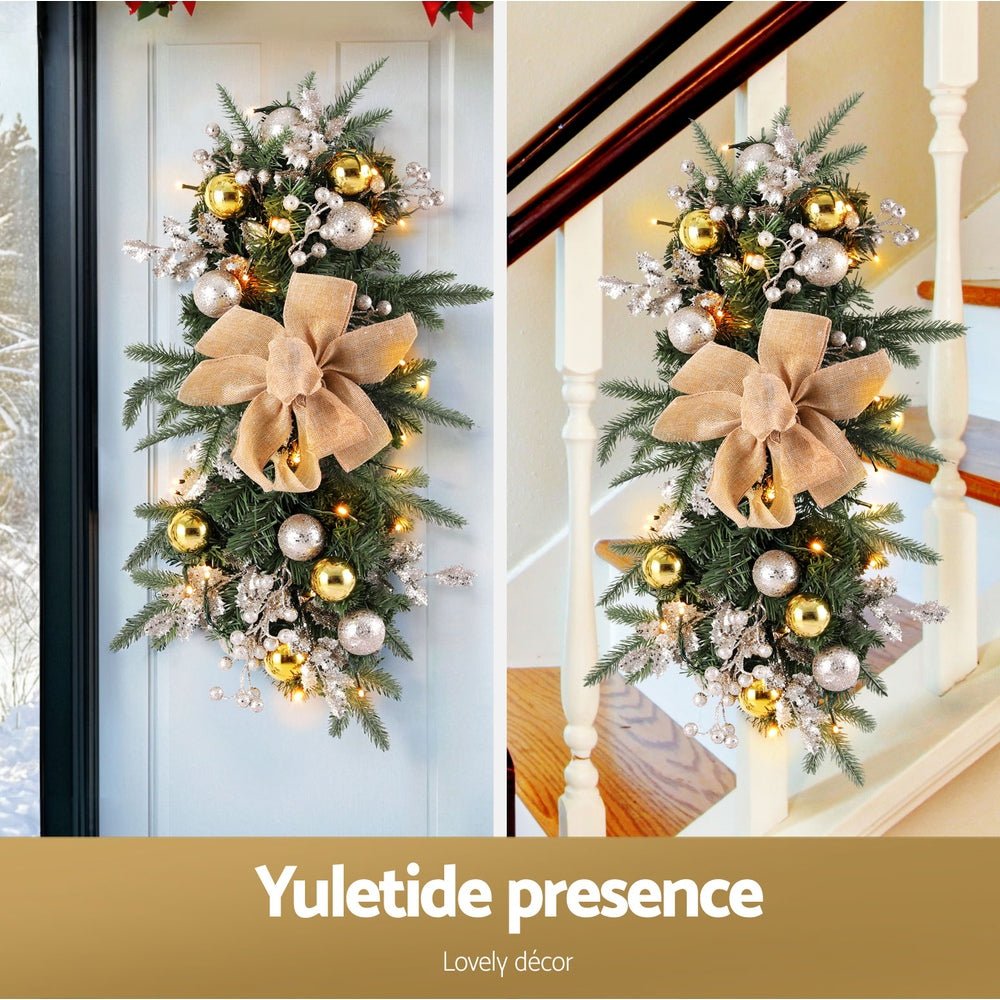 Hanging Christmas Garland 45cm Staircase Door Party Decor - Occasions > Christmas > Christmas Wreaths & Garlands - Rivercity House & Home Co. (ABN 18 642 972 209) - Affordable Modern Furniture Australia
