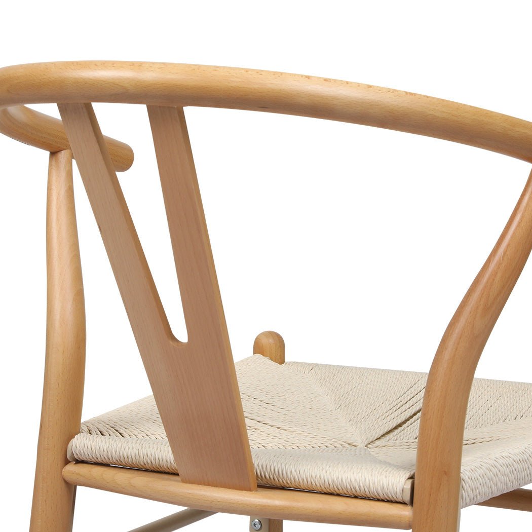 Hans Solid Wood Dining Chairs Set of 4 with Rattan Seat - Natural - Rivercity House & Home Co. (ABN 18 642 972 209) - Affordable Modern Furniture Australia