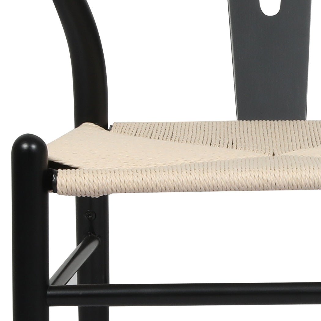 Hans Solid Wood Dining Chairs Set of 8 with Rattan Seat - Black - Rivercity House & Home Co. (ABN 18 642 972 209) - Affordable Modern Furniture Australia