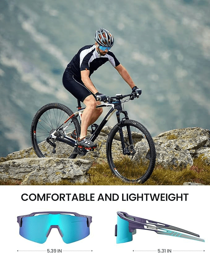 Hawk II Polarized Sports Sunglasses for Men Women, TAC 100% UV400 Protection TR90 Frame Cycling Sunglasses, Baseball Running Fishing Golf Glasses-Blue Frame+revo Blue Cat.3,Adult - Fashion > Men's Fashion > Men's Accessories - Rivercity House & Home Co. (ABN 18 642 972 209) - Affordable Modern Furniture Australia