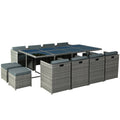 Hayman 13 Piece Wicker Outdoor Dining Table Set - Grey
