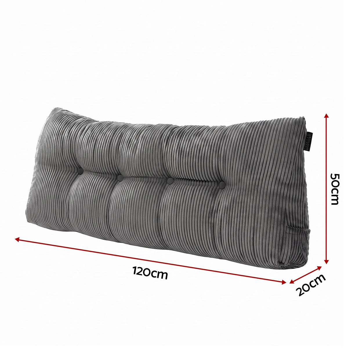 Headboard Pillow for Sitting in Bed Double with Shredded Foam Lumbar Support and Corduroy Cover with Side Pockets - Home & Garden > Bedding > Pillows - Rivercity House & Home Co. (ABN 18 642 972 209) - Affordable Modern Furniture Australia