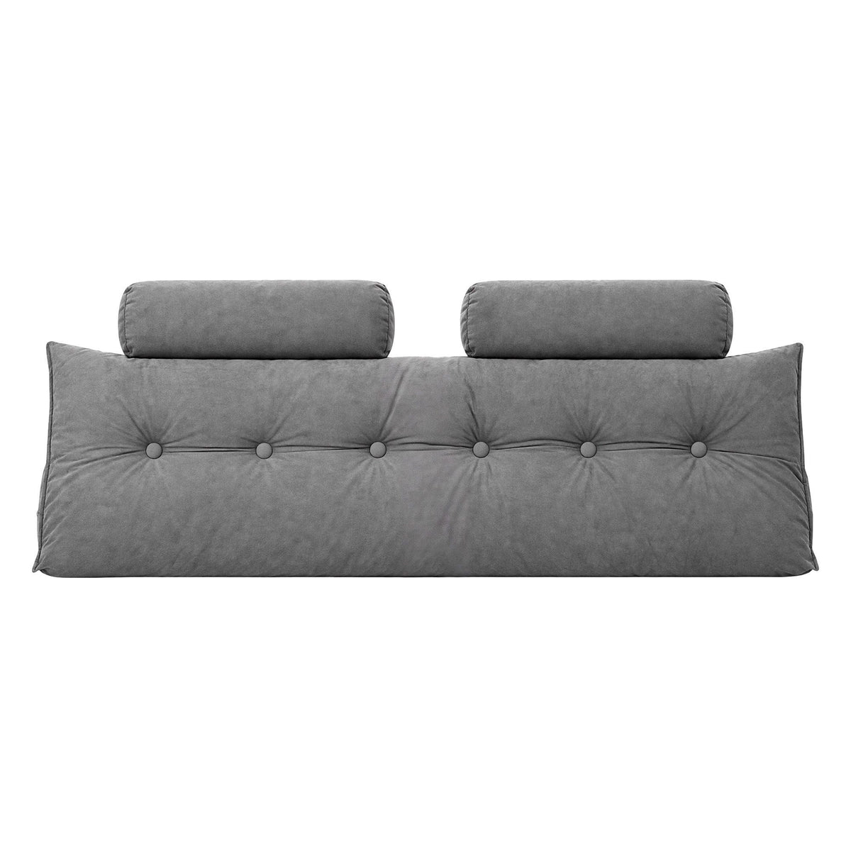 Headboard Pillow Queen Wedge Backrest Triangular with 2 Cushions - Grey - Furniture > Bedroom > Headboards - Rivercity House & Home Co. (ABN 18 642 972 209) - Affordable Modern Furniture Australia