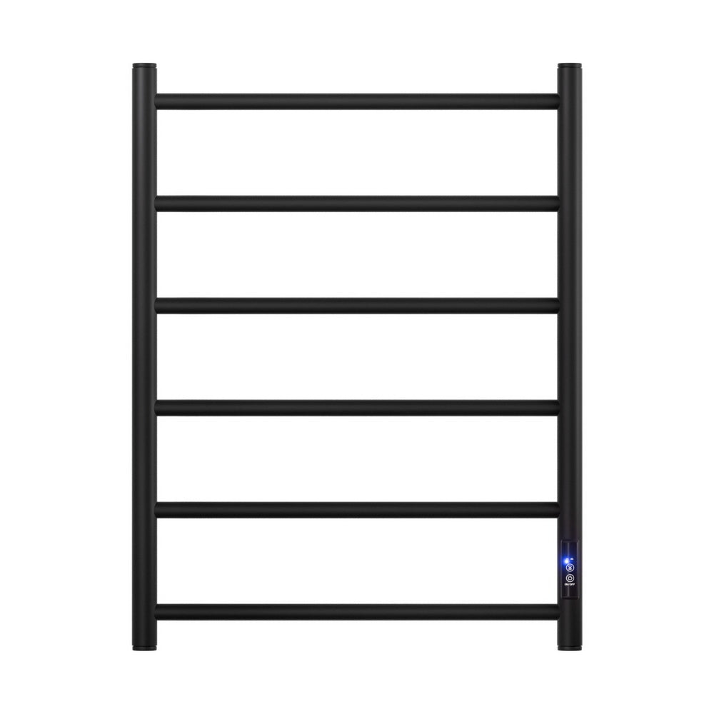 Heated Towel Rail 6 Round Bars with Timer Electric Heater Warmer Rack - Home & Garden > Bathroom Accessories > Towel Racks & Holders - Rivercity House & Home Co. (ABN 18 642 972 209) - Affordable Modern Furniture Australia