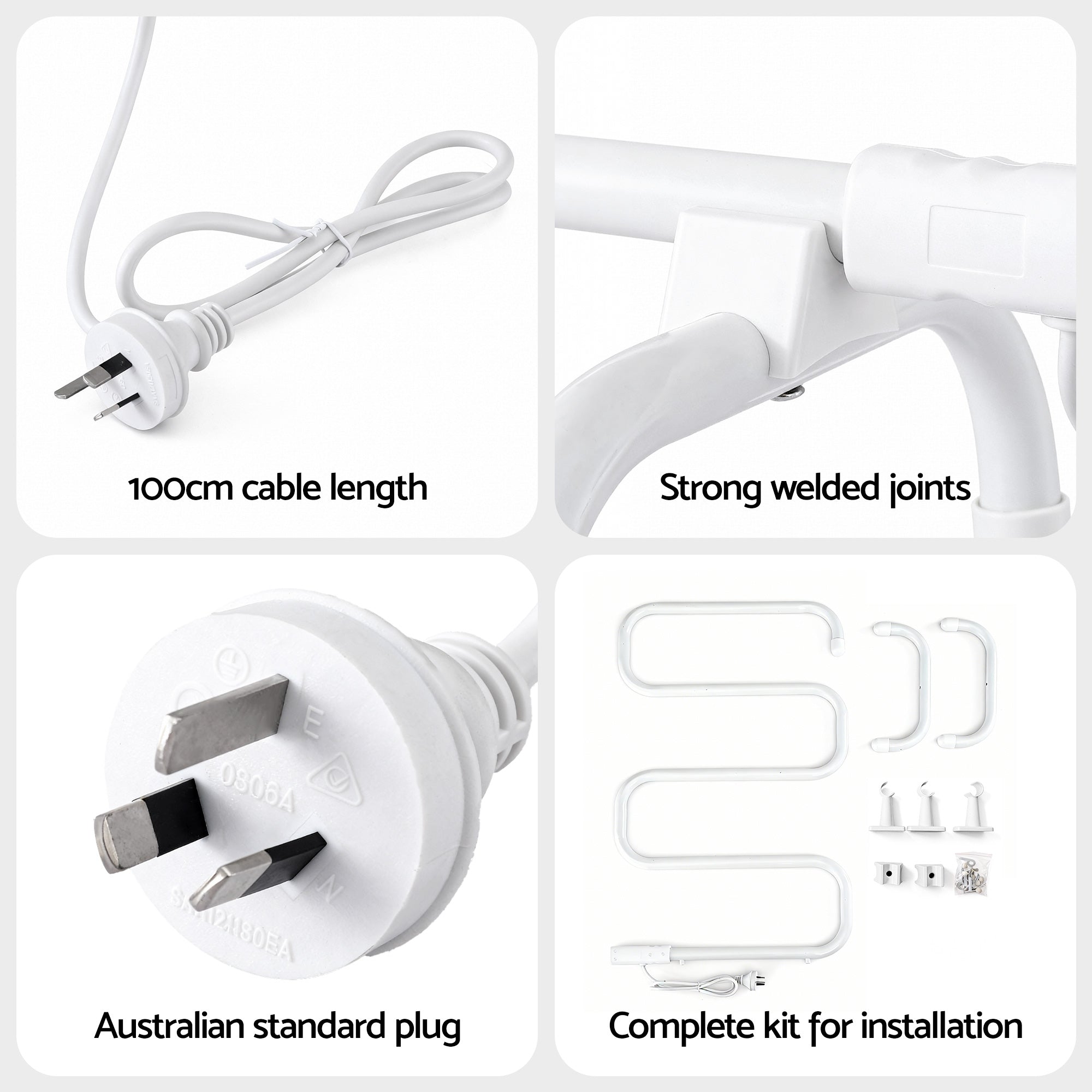 Heated Towel Rail Freestanding Wall Mounted S - Shape Electric Warmer Rack - Home & Garden > Bathroom Accessories > Towel Racks & Holders - Rivercity House & Home Co. (ABN 18 642 972 209) - Affordable Modern Furniture Australia