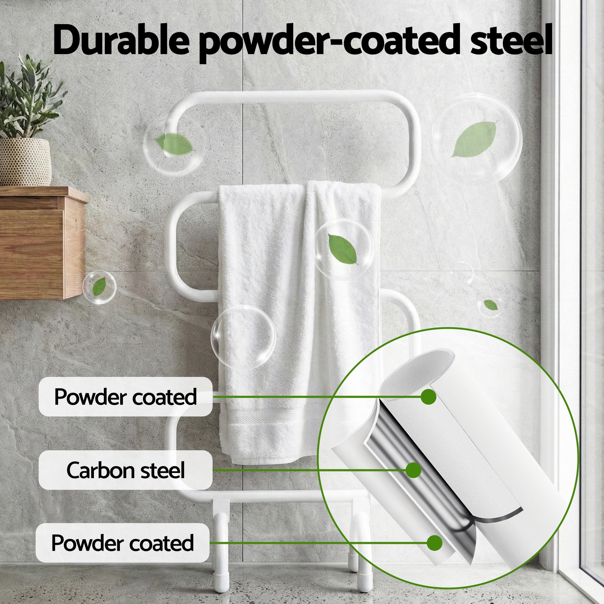 Heated Towel Rail Freestanding Wall Mounted S - Shape Electric Warmer Rack - Home & Garden > Bathroom Accessories > Towel Racks & Holders - Rivercity House & Home Co. (ABN 18 642 972 209) - Affordable Modern Furniture Australia