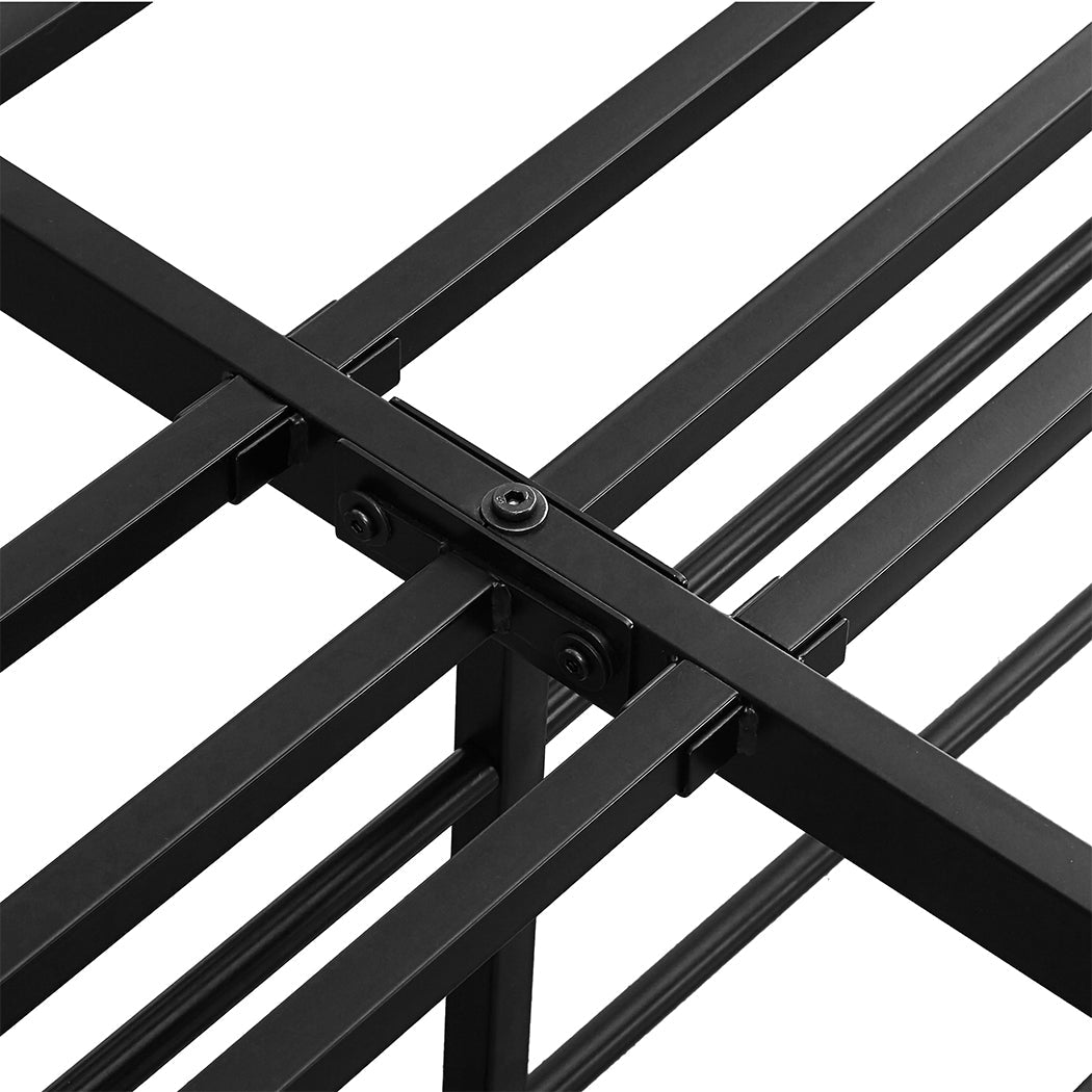 Heavy Duty Full Size Metal Bed Frame with Storage Space - Black - Rivercity House & Home Co. (ABN 18 642 972 209) - Affordable Modern Furniture Australia