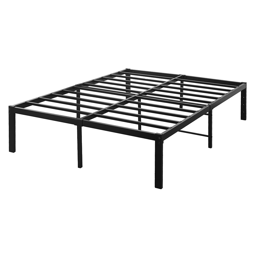 Heavy Duty Full Size Metal Bed Frame with Storage Space - Black - Rivercity House & Home Co. (ABN 18 642 972 209) - Affordable Modern Furniture Australia