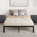 Heavy Duty Full Size Metal Bed Frame with Storage Space - Black
