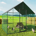 Large Heavy Duty Walk-In Chicken Run Coop with Cover 276x207x300cm - Black